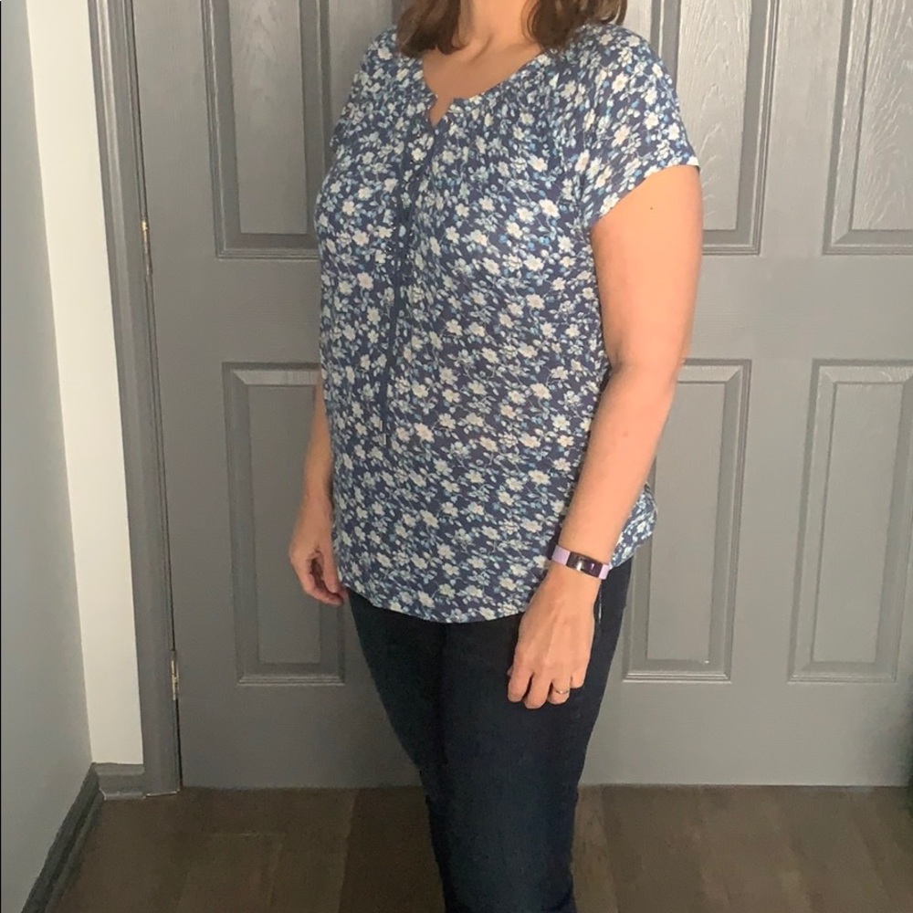 Chaps Cute Short Sleeve Blouse